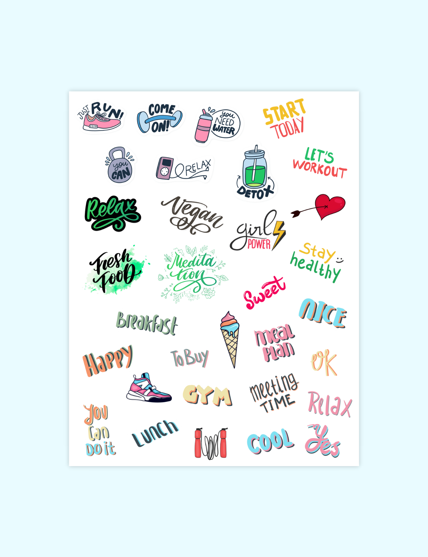Health and Fitness Stickers