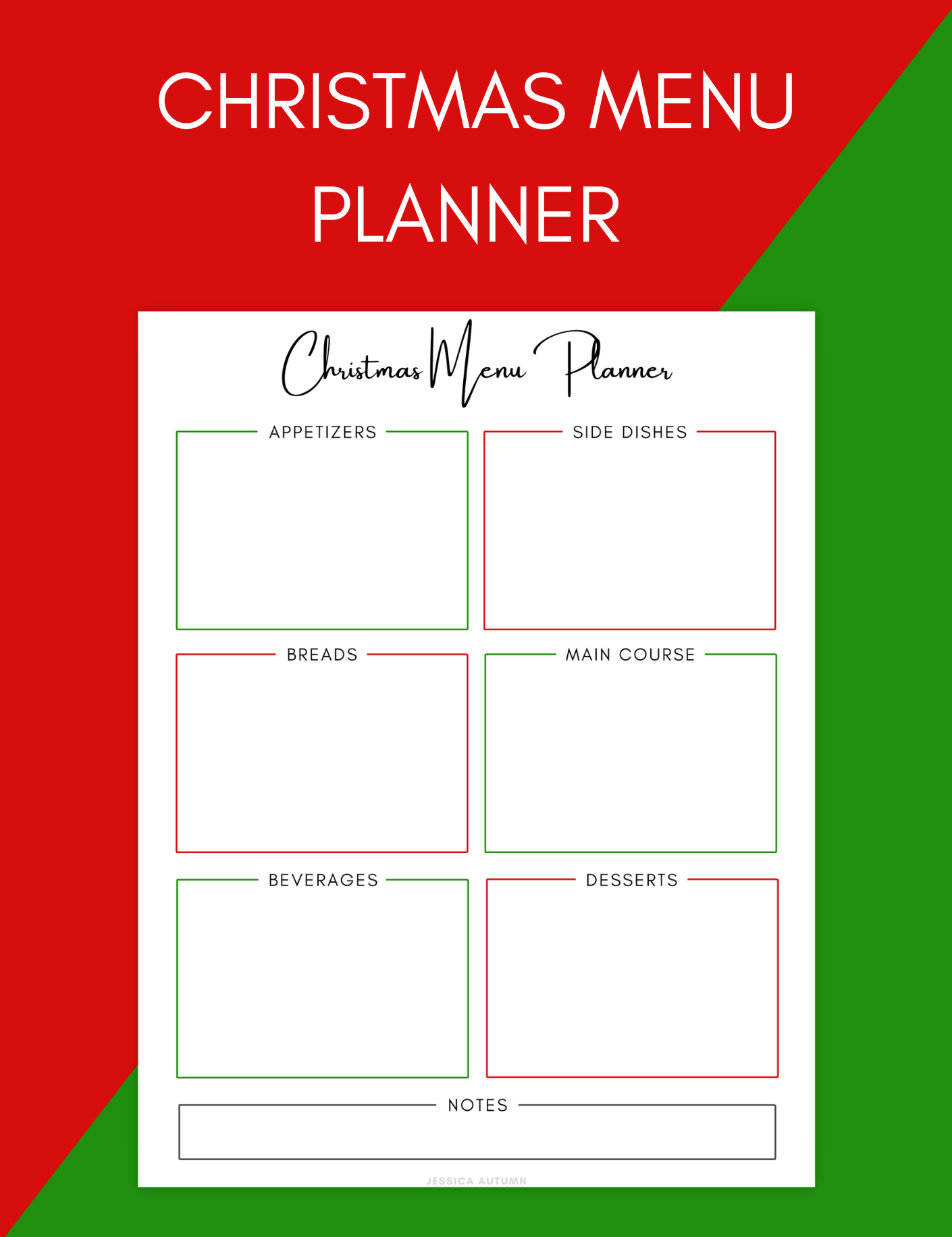Holiday Menu Planner