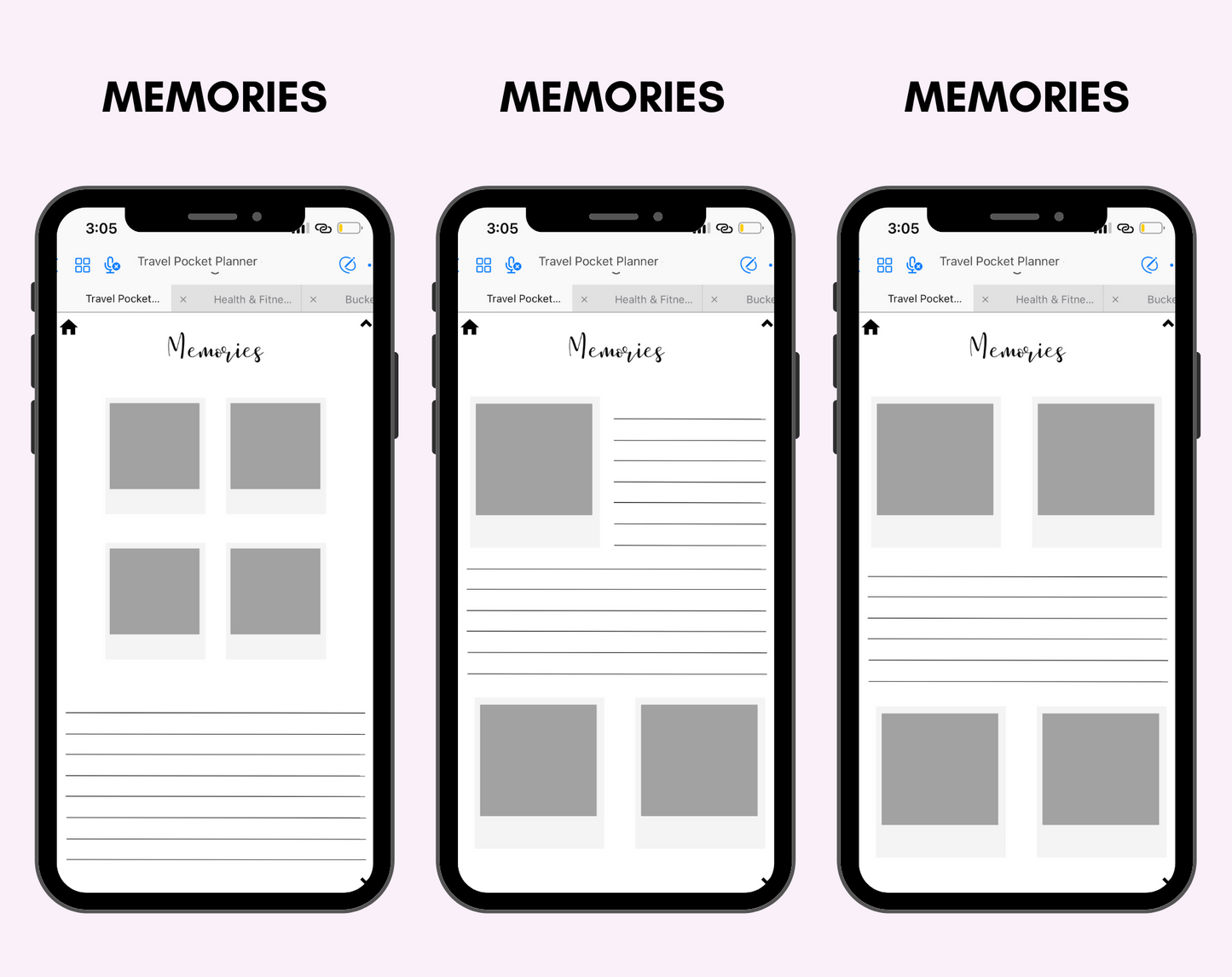 Digital Travel Phone Planner Purple