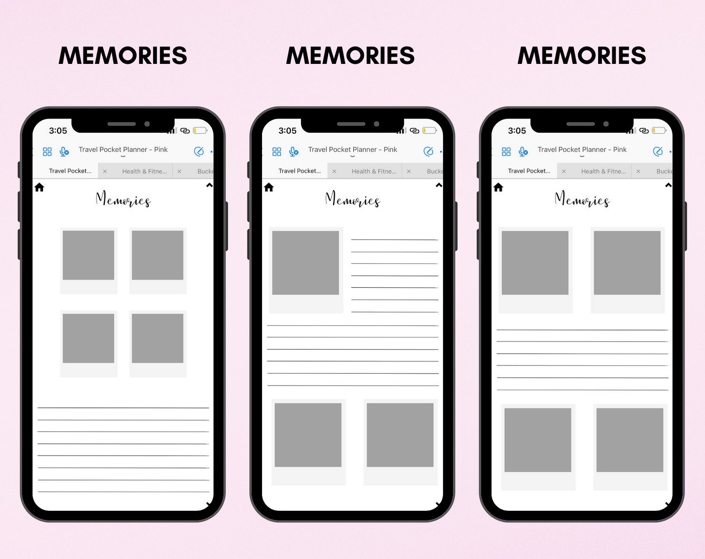Digital Travel Phone Planner Pink