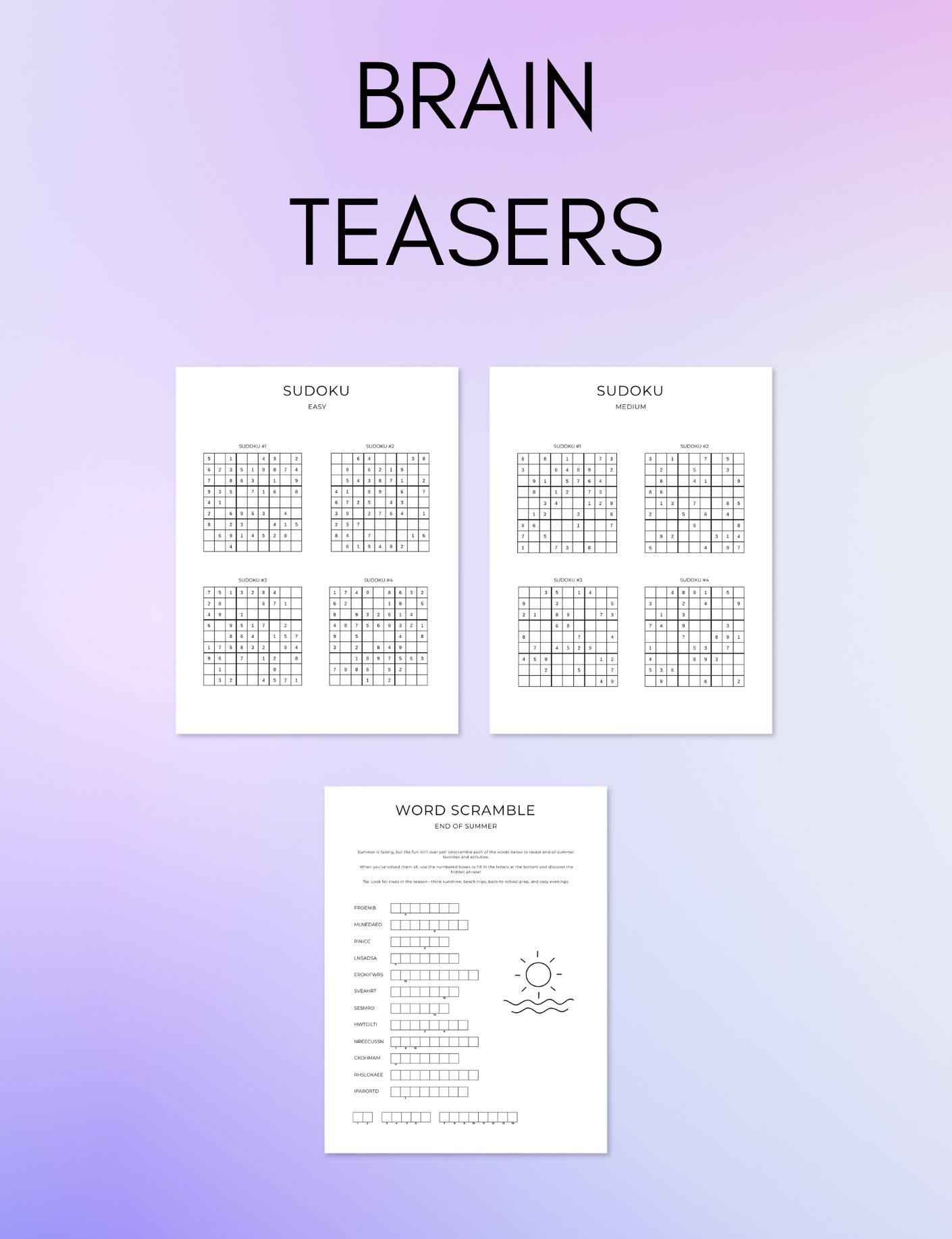 August Activity Book Bundle (Digital + Printable)