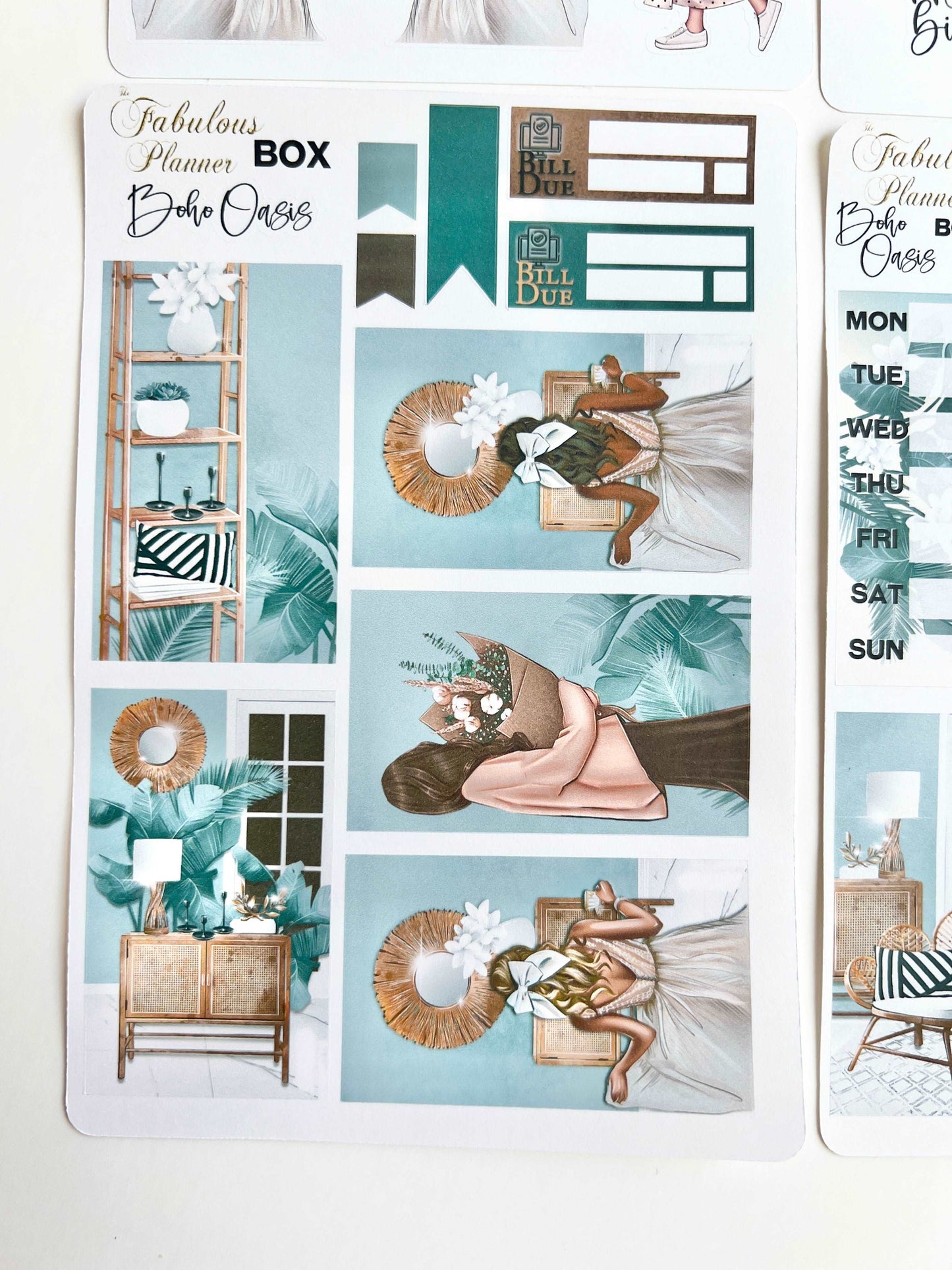 4 Sheets - Boho Girls Planner Stickers Kit