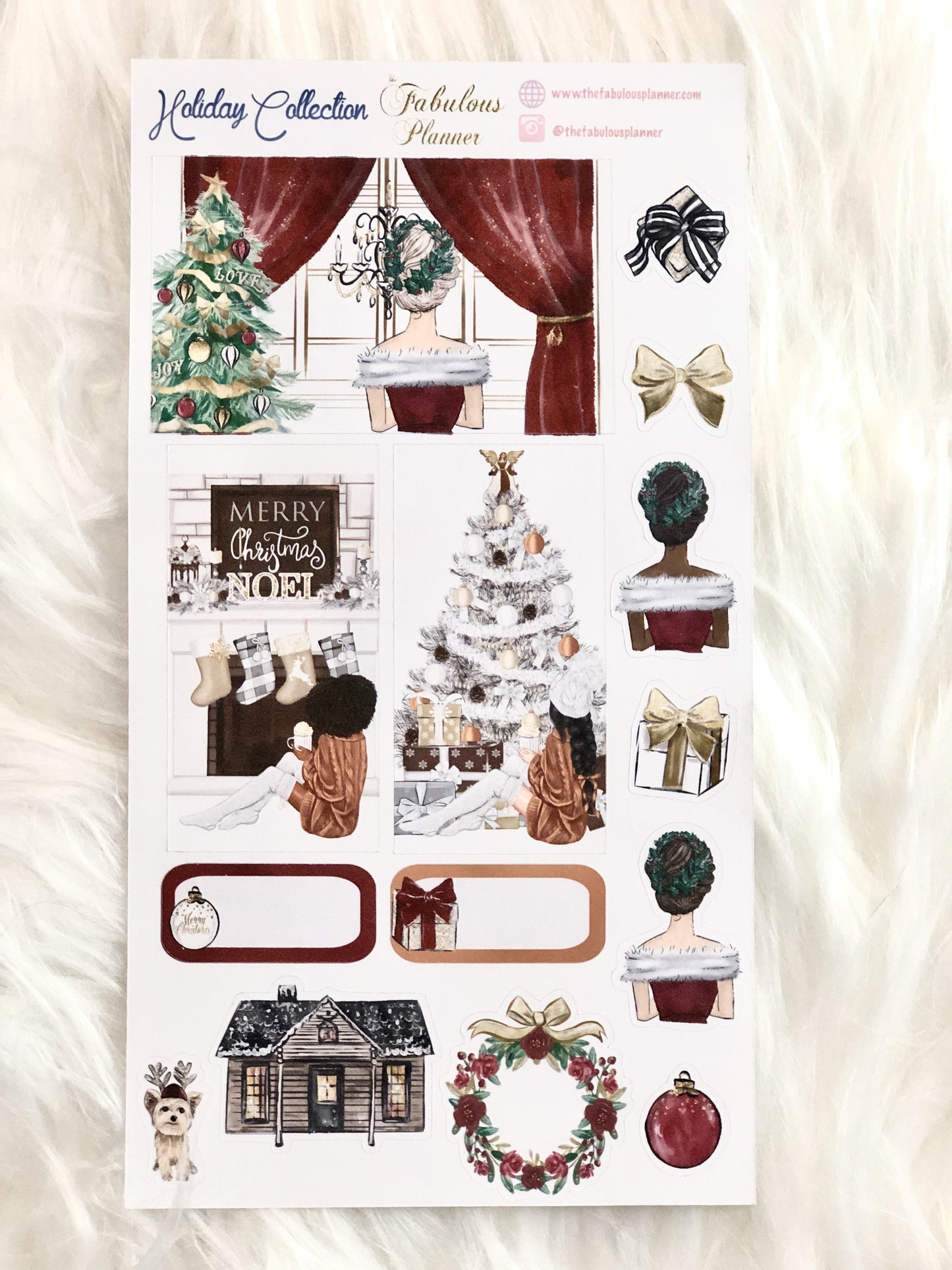 Holiday Christmas Matte Stickers - 2 Sheets