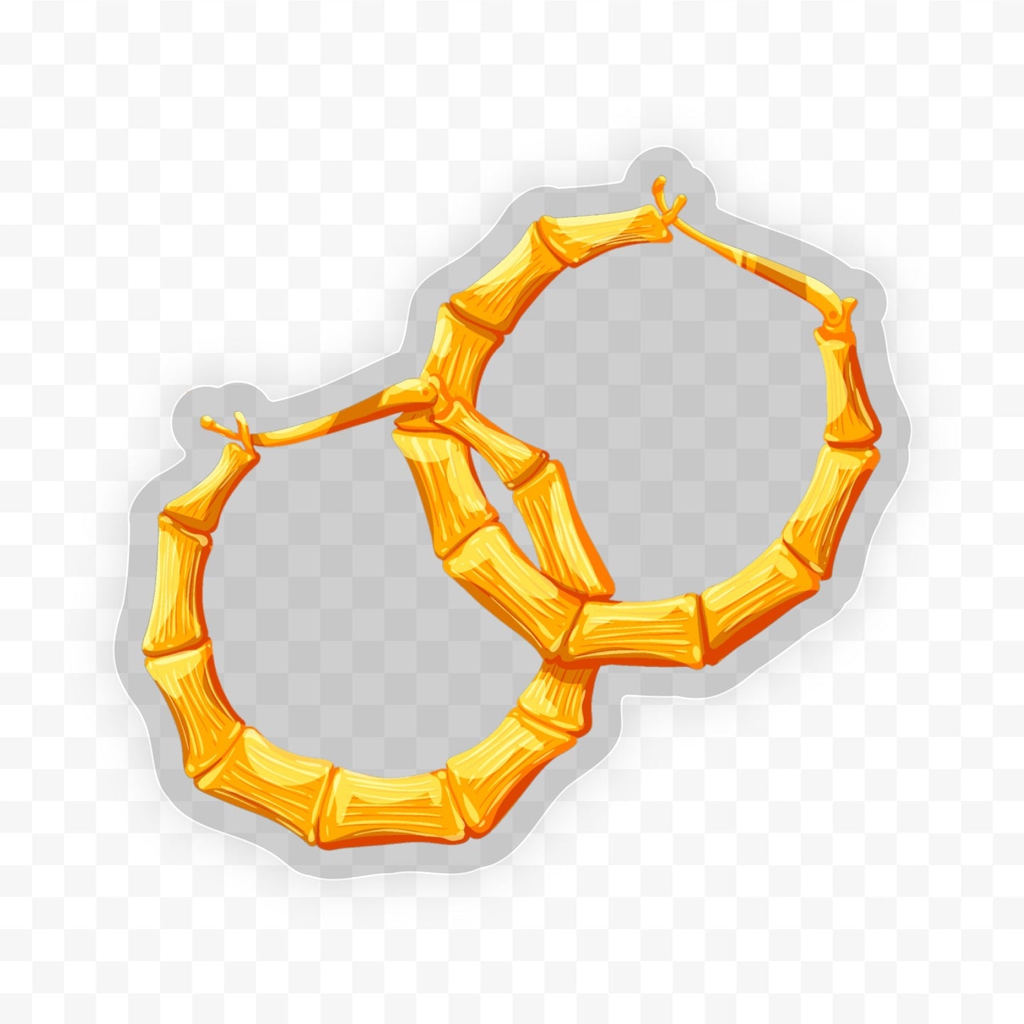 Bamboo Hoops -Clear Sticker