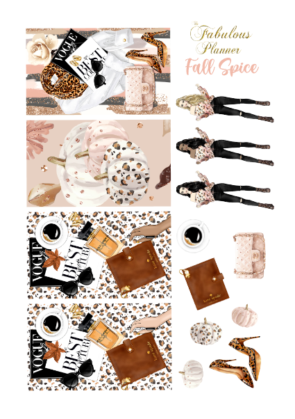 Fall Spice Stickers Kit - 4 Sheets