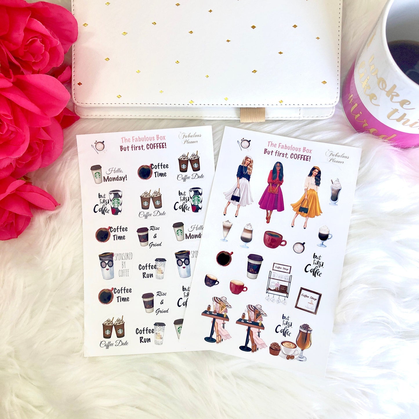 Coffee Addicted Matte Stickers- 2 sheets