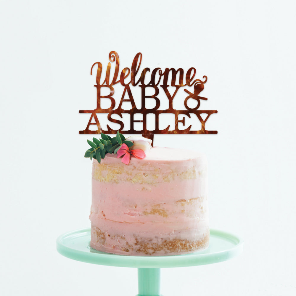 Personalized Welcome Baby's Cake Topper – Paper & Pearl
