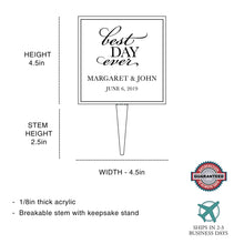 Load image into Gallery viewer, Personalized Best Day Ever Wedding Cake Topper
