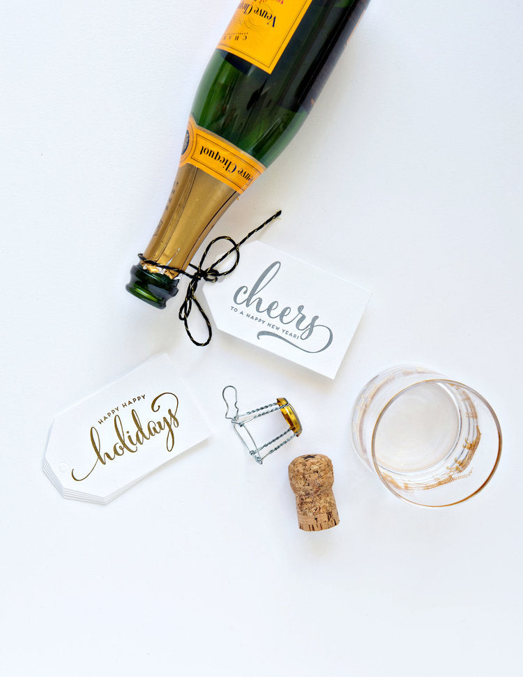 New Years + Cheers Gift Tags