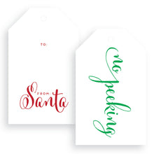 Load image into Gallery viewer, Santa + No Peeking Gift Tags