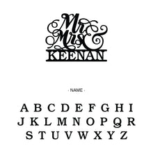 Load image into Gallery viewer, Personalized Script Mr & Mrs Wedding Cake Topper