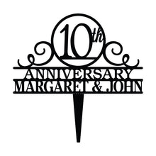 Load image into Gallery viewer, Personalized Numbered Anniversary Cake Topper