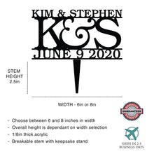 Load image into Gallery viewer, Personalized Classic Wedding Cake Topper