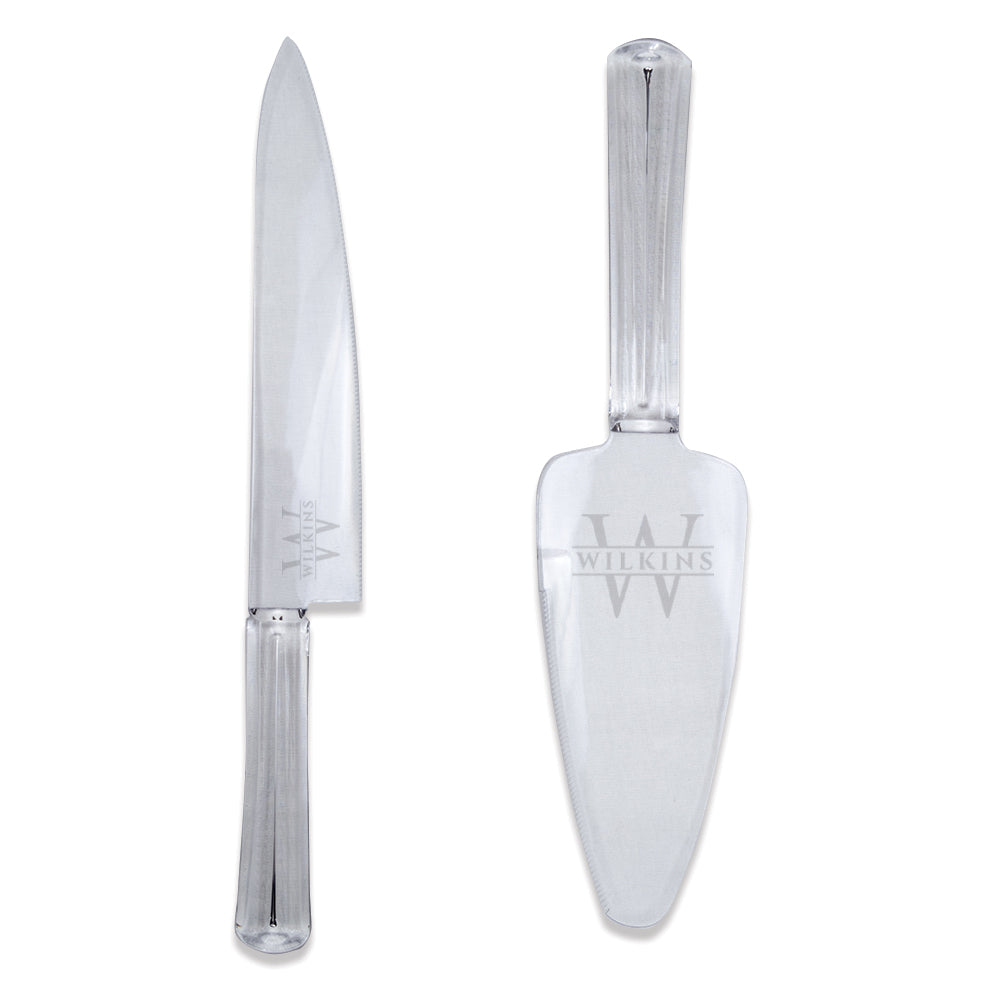 Acrylic Cake Knife & Server Set - Monogram