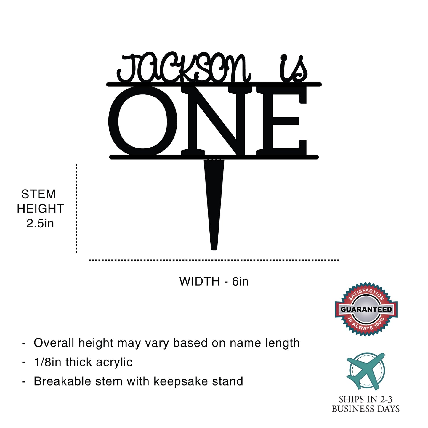 Personalized Baby's First Birthday Cake Topper