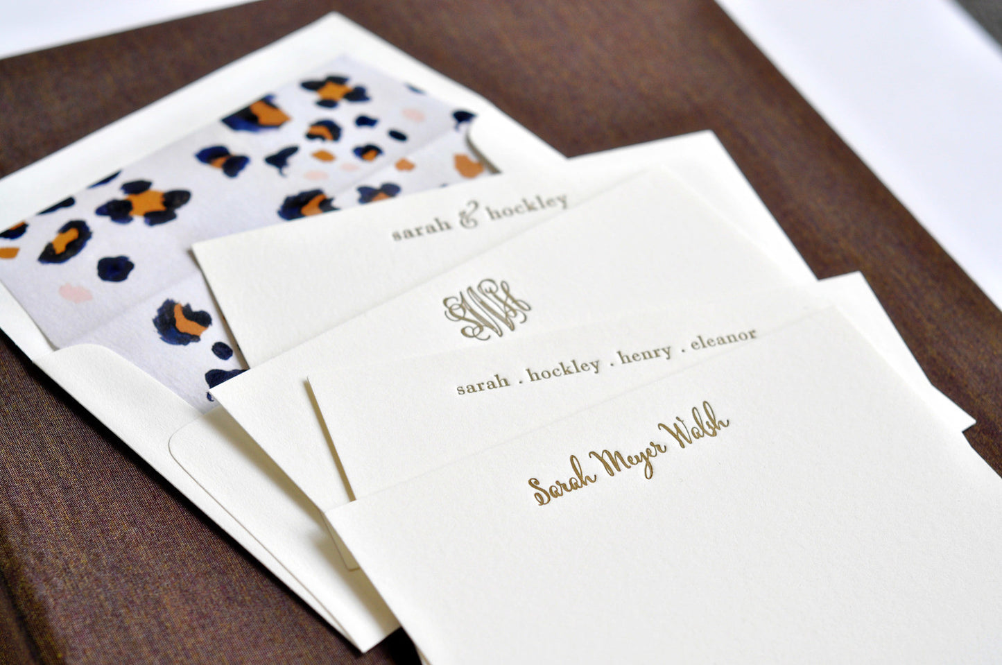 Grand Silk Stationery Box - Brown