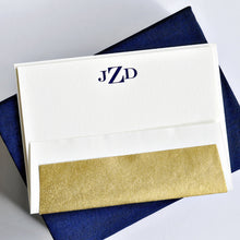 Load image into Gallery viewer, Petite Silk Stationery Box - Navy