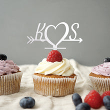 Load image into Gallery viewer, Initials Wedding Cupcake Topper
