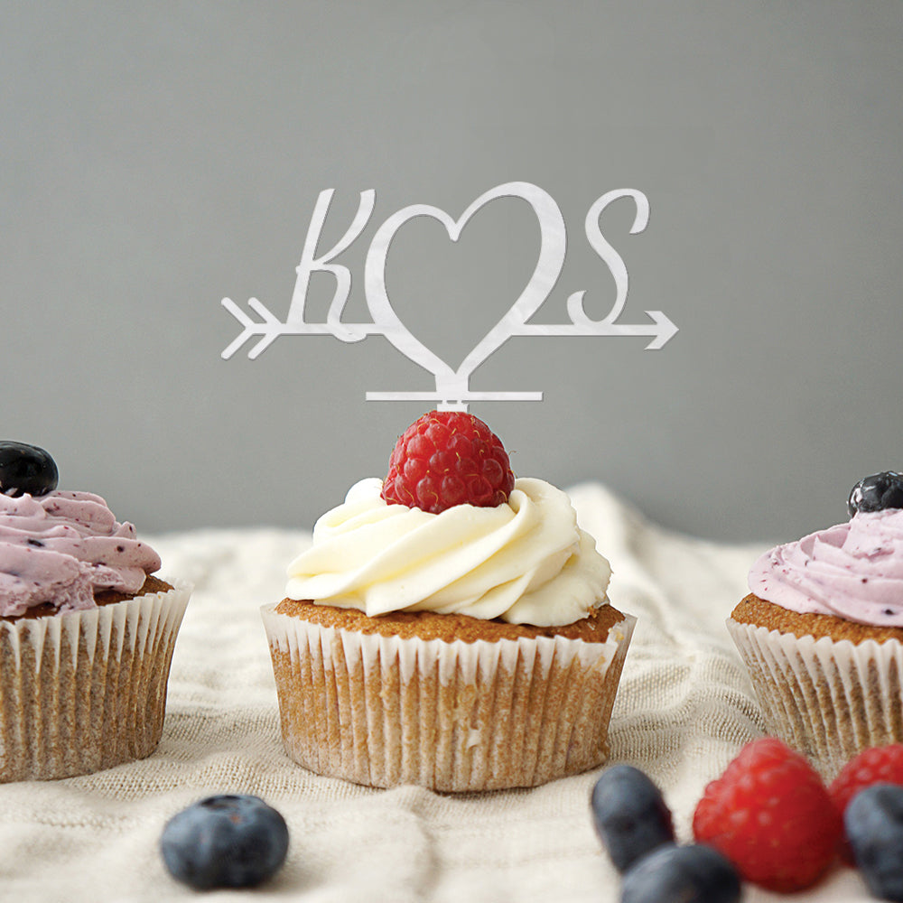 Initials Wedding Cupcake Topper