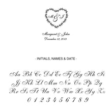 Load image into Gallery viewer, Personalized Ornate Heart Wedding Cake Topper