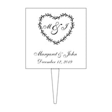Load image into Gallery viewer, Personalized Ornate Heart Wedding Cake Topper