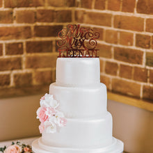 Load image into Gallery viewer, Personalized Script Mr &amp; Mrs Wedding Cake Topper
