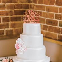 Load image into Gallery viewer, Personalized Script Mr & Mrs Wedding Cake Topper