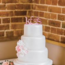 Load image into Gallery viewer, Personalized Initials Wedding Cake Topper