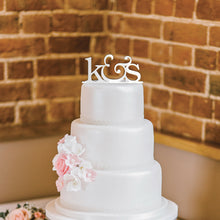 Load image into Gallery viewer, Personalized Initials Wedding Cake Topper