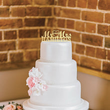 Load image into Gallery viewer, Personalized Mr & Mrs Heart Wedding Cake Topper