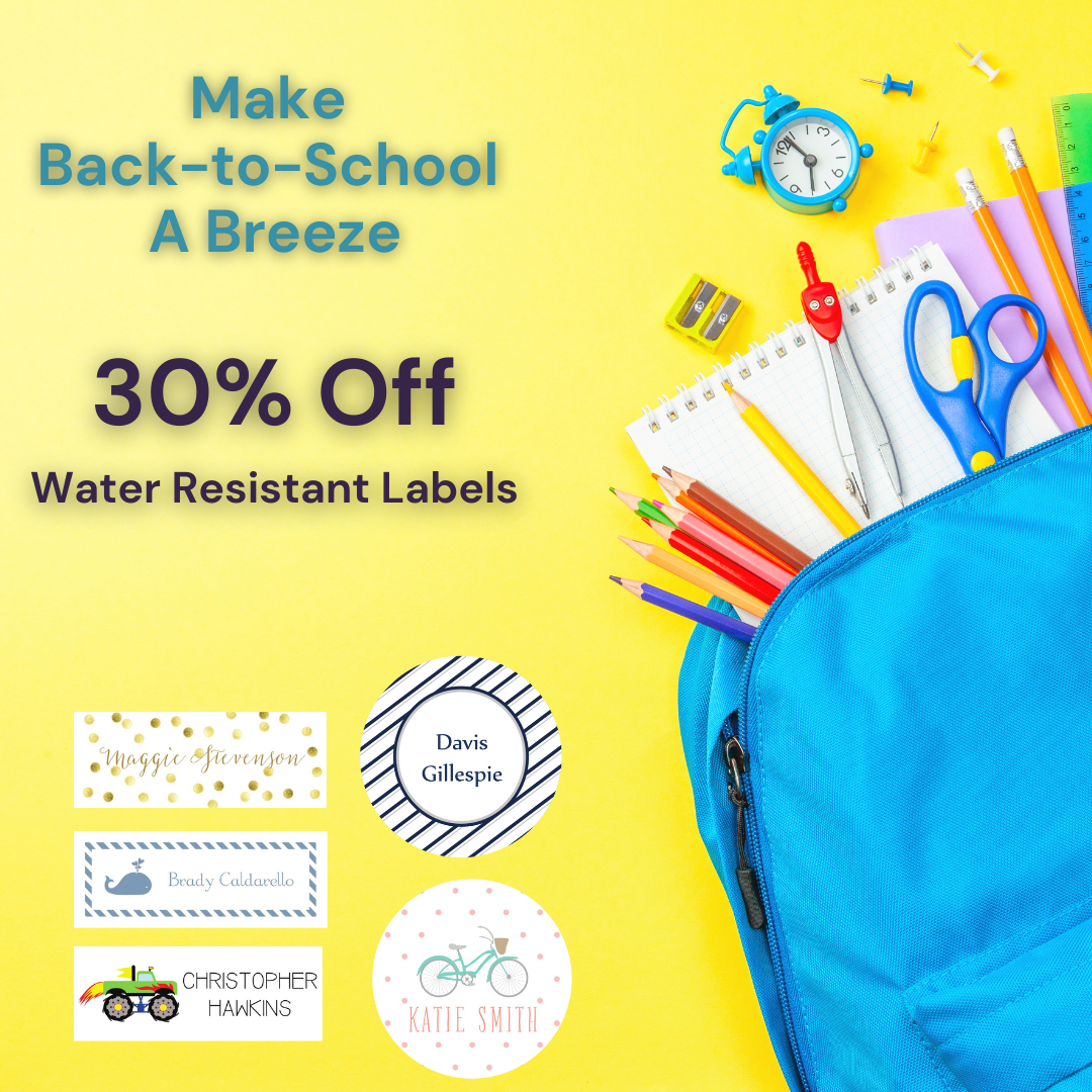Get Ready for Back to School with Water-Resistant Name Labels