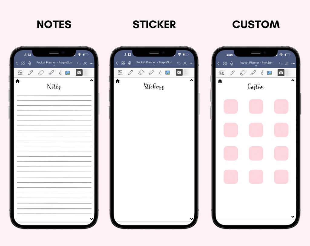 Digital Phone Planner Pink