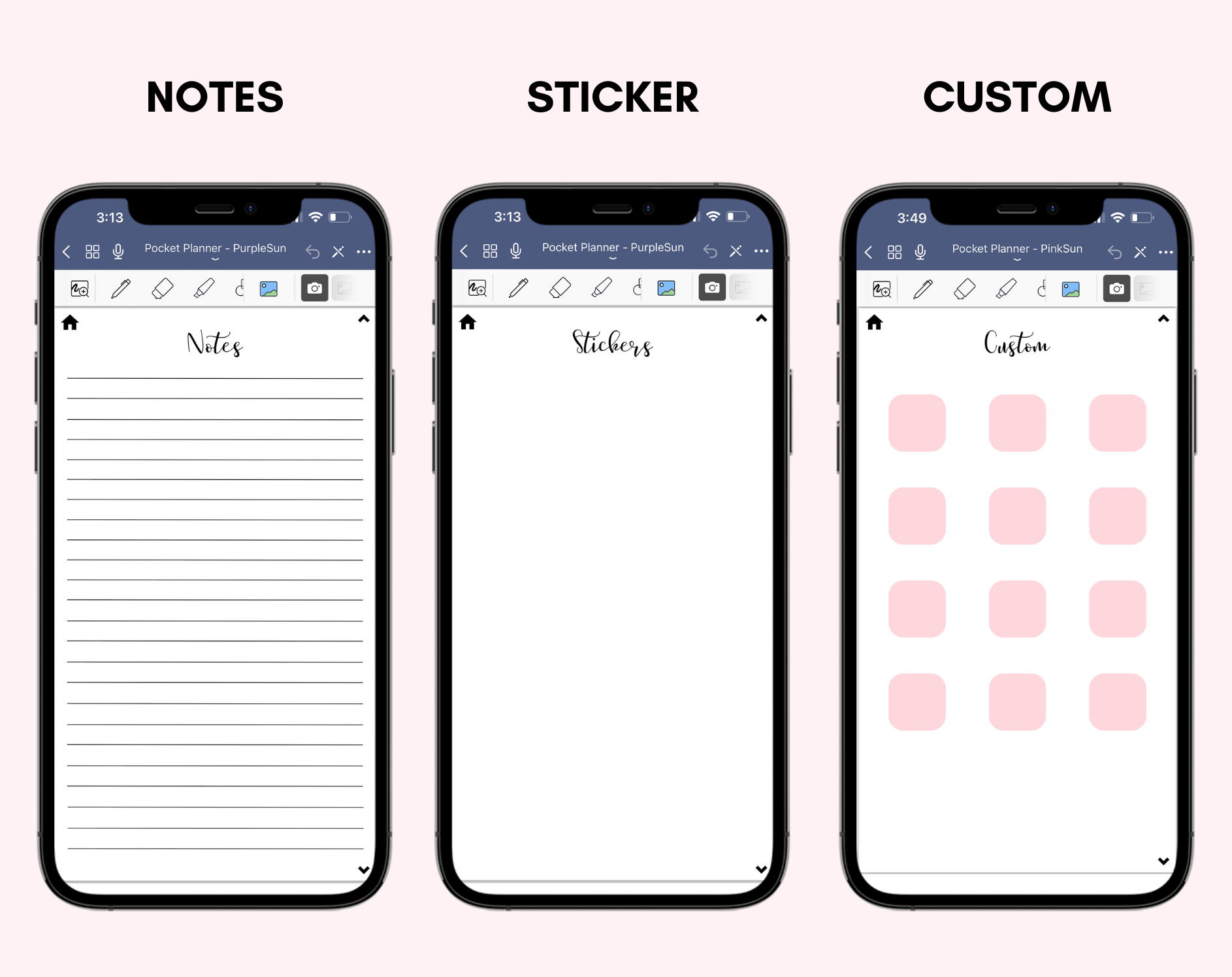 Digital Phone Planner Pink