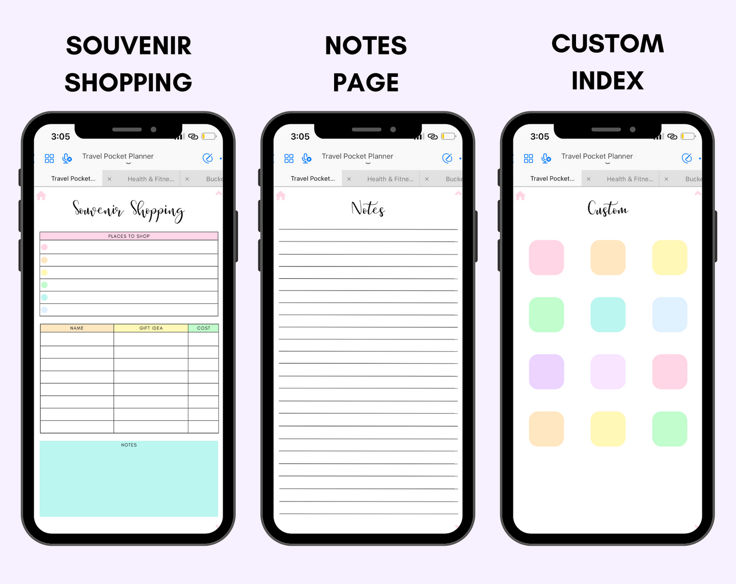 Digital Travel Phone Planner Rainbow