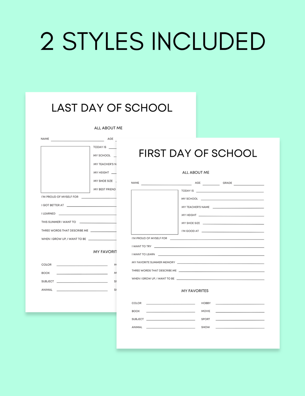 Kid's Back To School Reflection