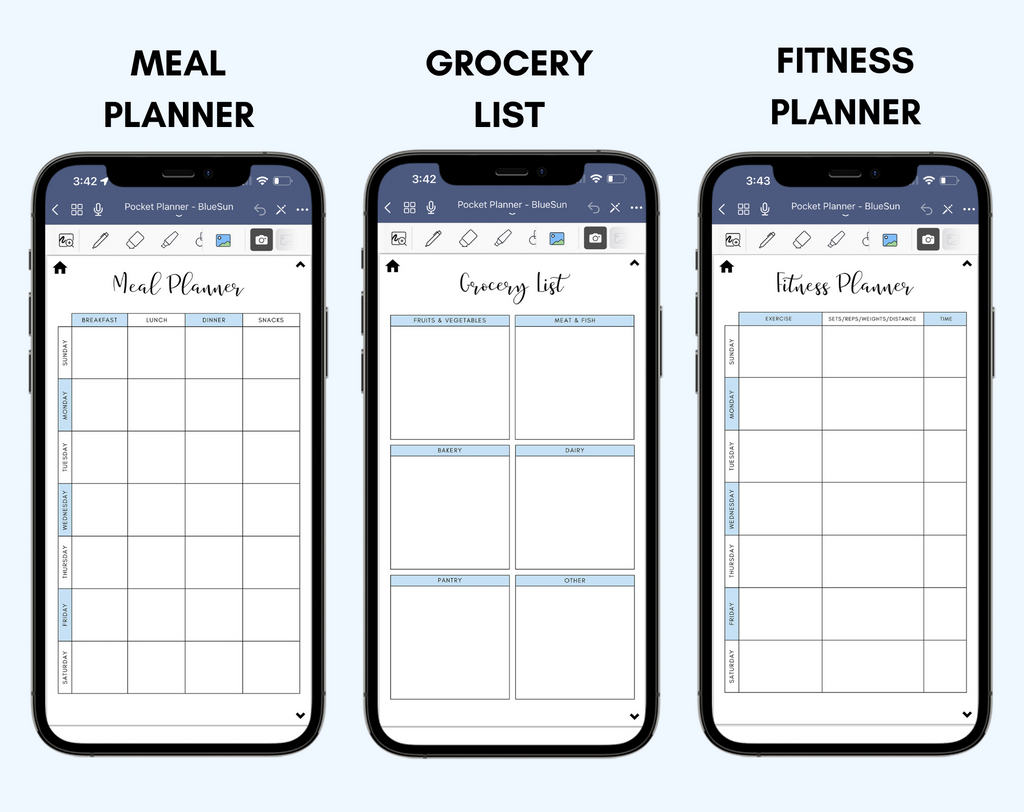 Digital Phone Planner Blue