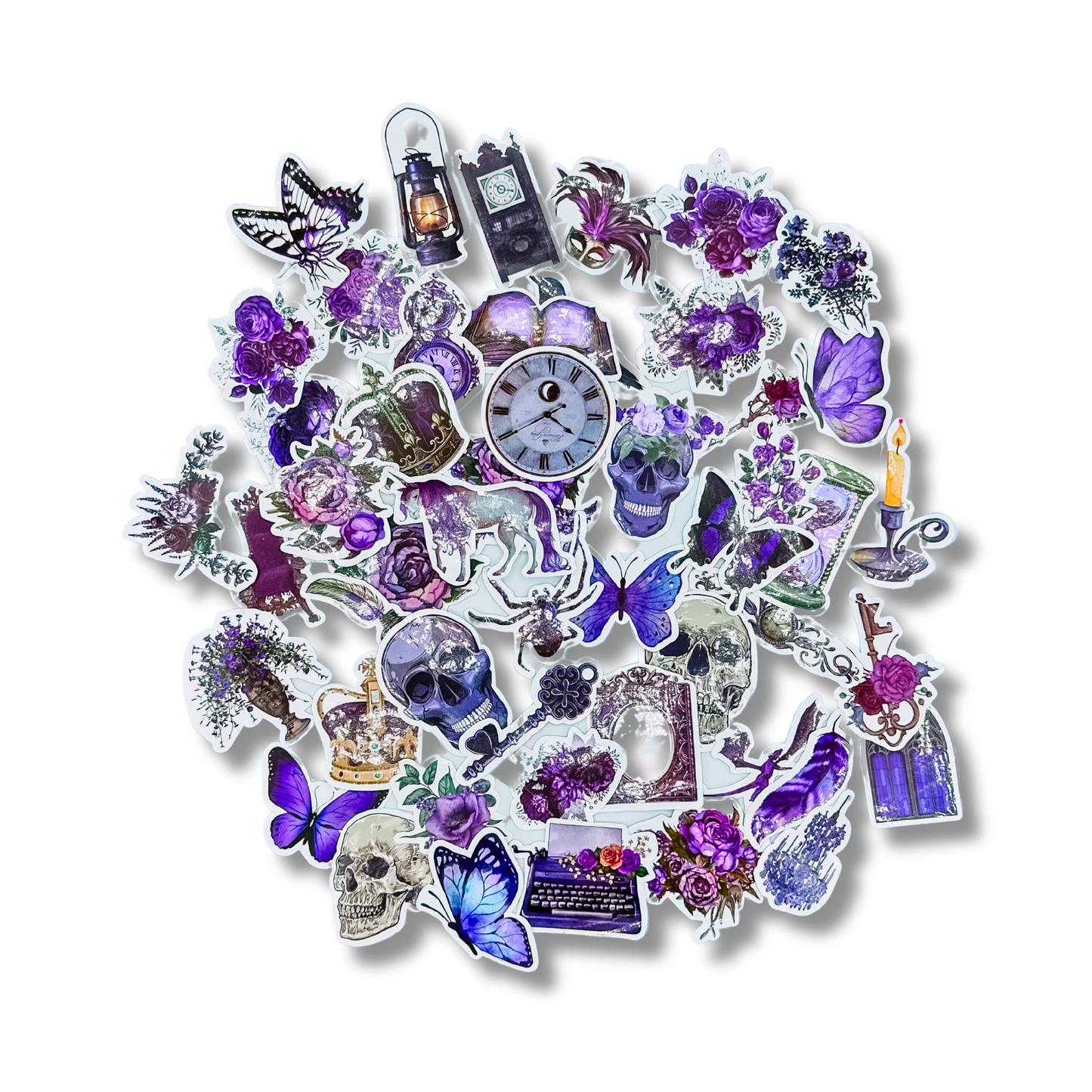 Dark Academia Themed Glossy Sticker Pack of 50