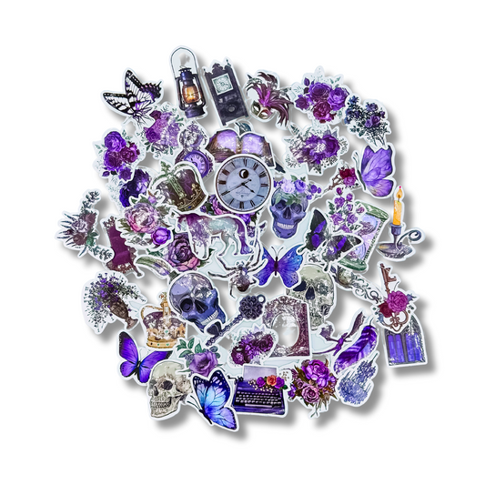 Dark Academia Themed Glossy Sticker Pack of 50