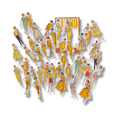 Vintage Fashion Figures Illustration Die Cut Stickers