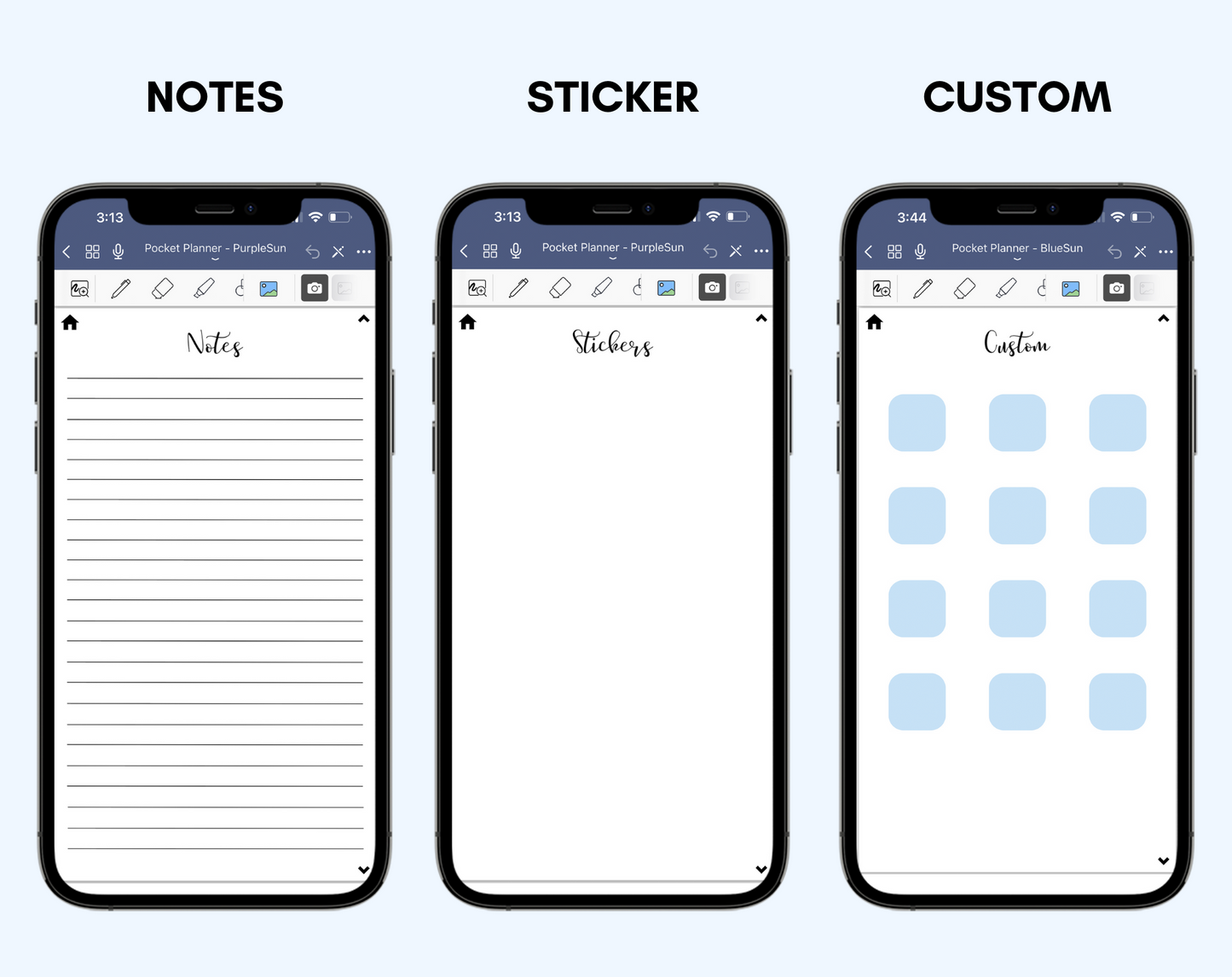 Digital Phone Planner Blue