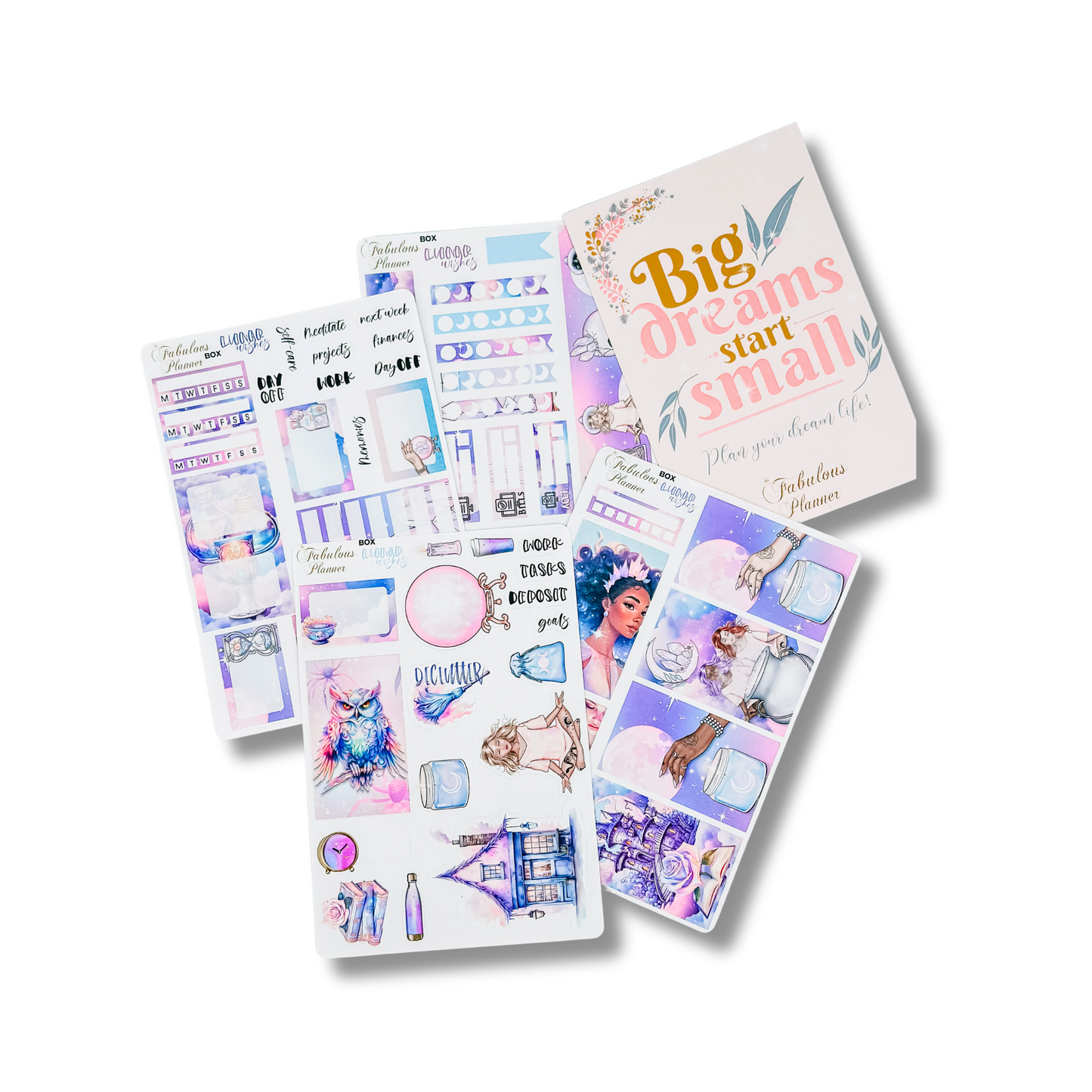 Lunar Wishes Goddess Delight Moon and Crystals Sticker Sheet Set