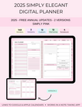 2025 Simply Elegant Digital Planner in Pink