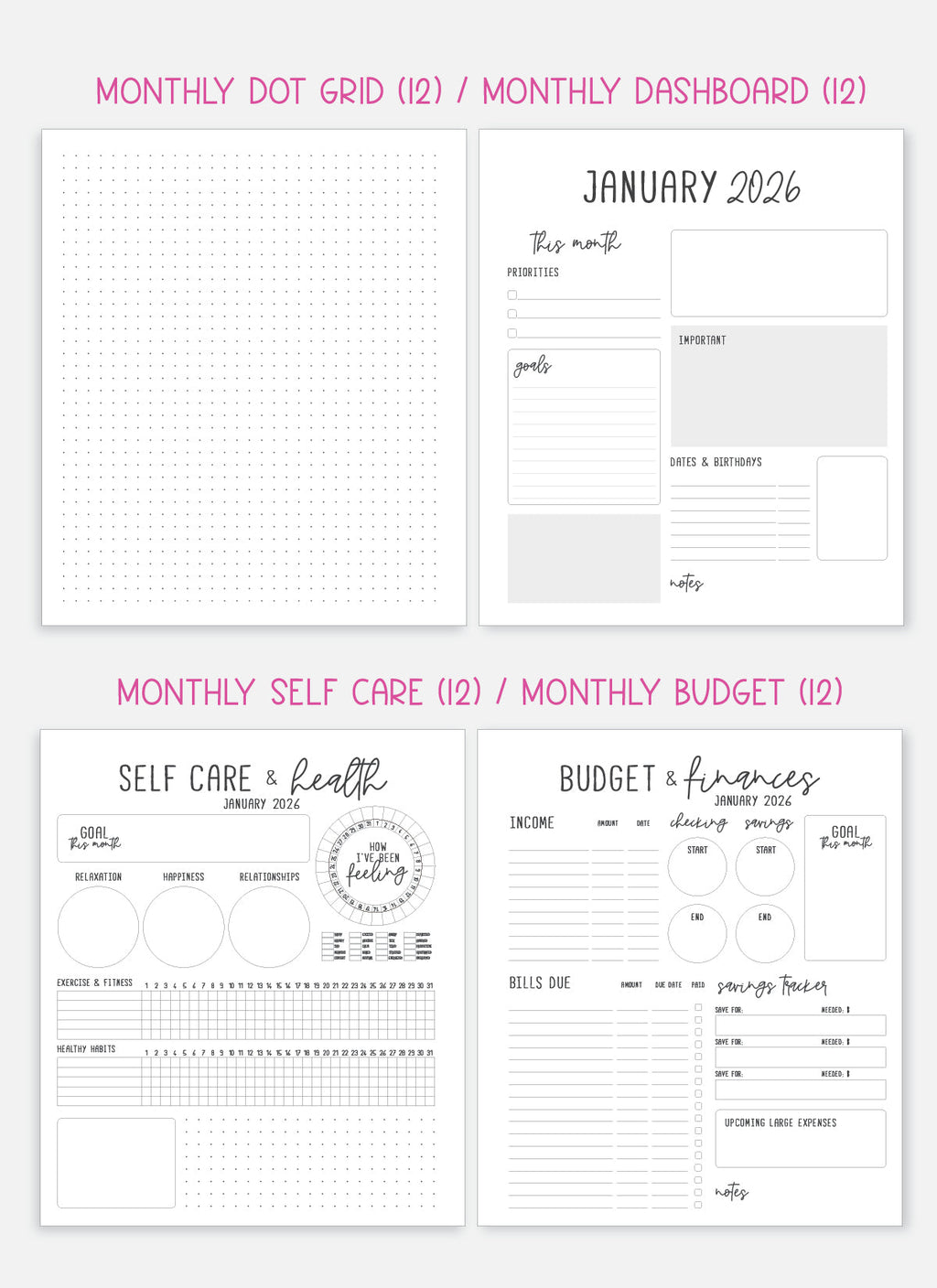 2026 Planner - Signature Layout, Spiral Bound - "Whimsical" (#202)