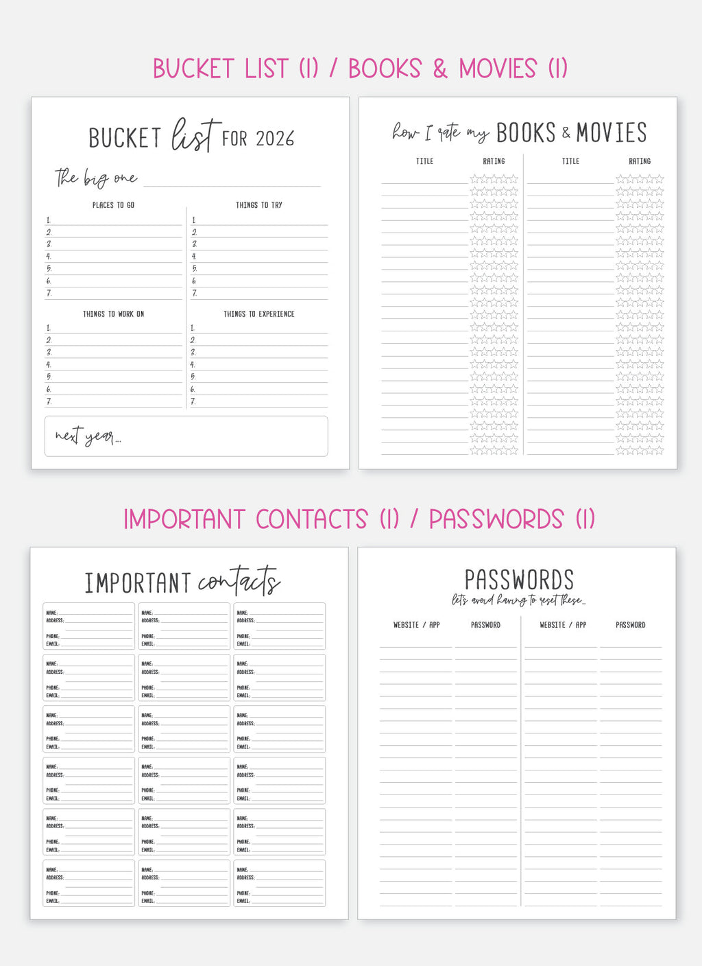 2026 Planner - Signature Layout, Spiral Bound - "Whimsical" (#202)