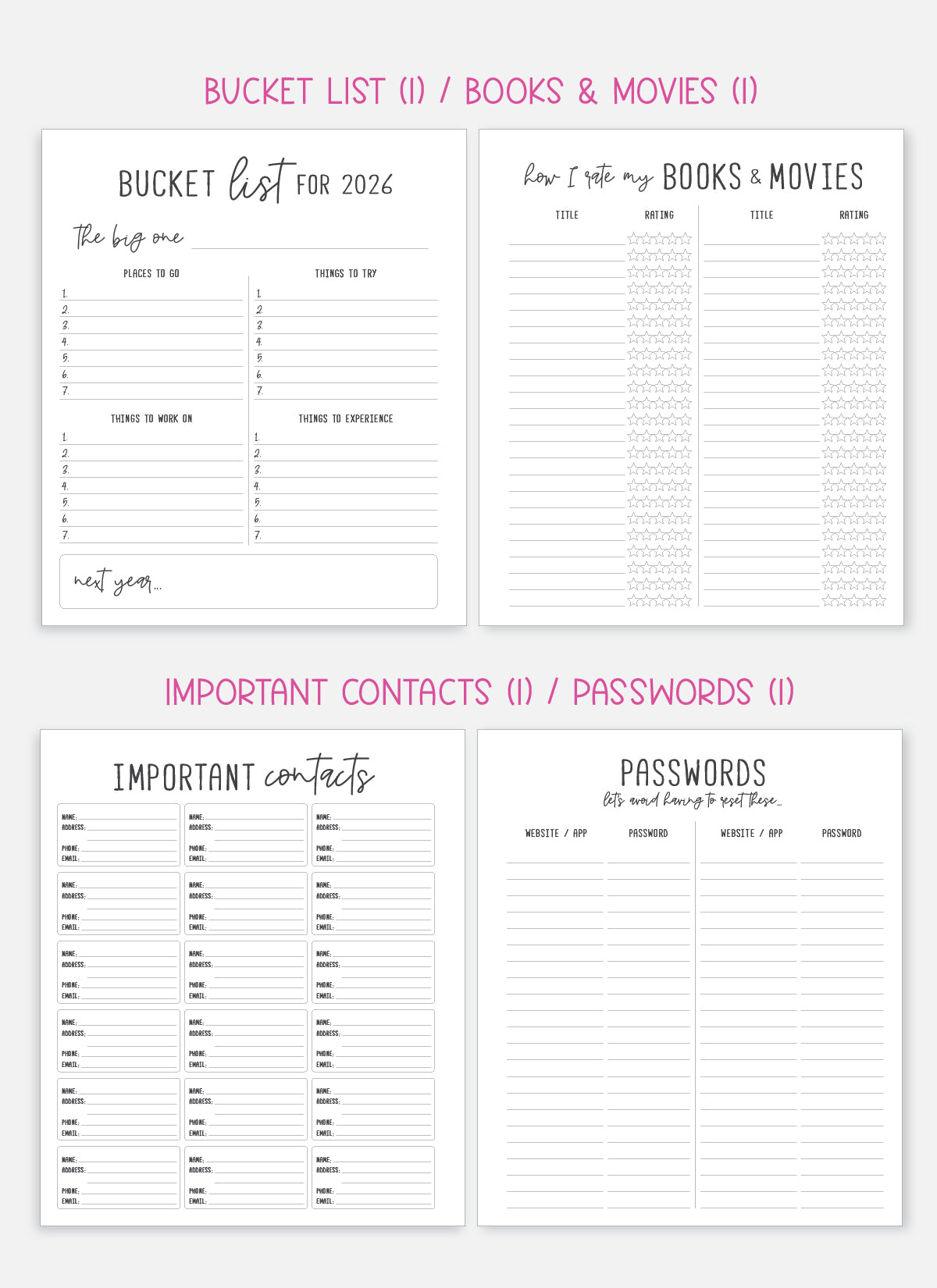 2026 Planner - Signature Layout, Spiral Bound - "Whimsical" (#202)