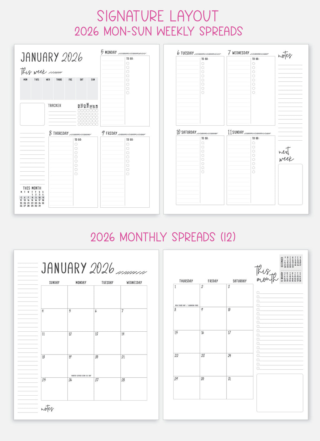 2026 Planner - Signature Layout, Spiral Bound - "Enchanted" (#205)