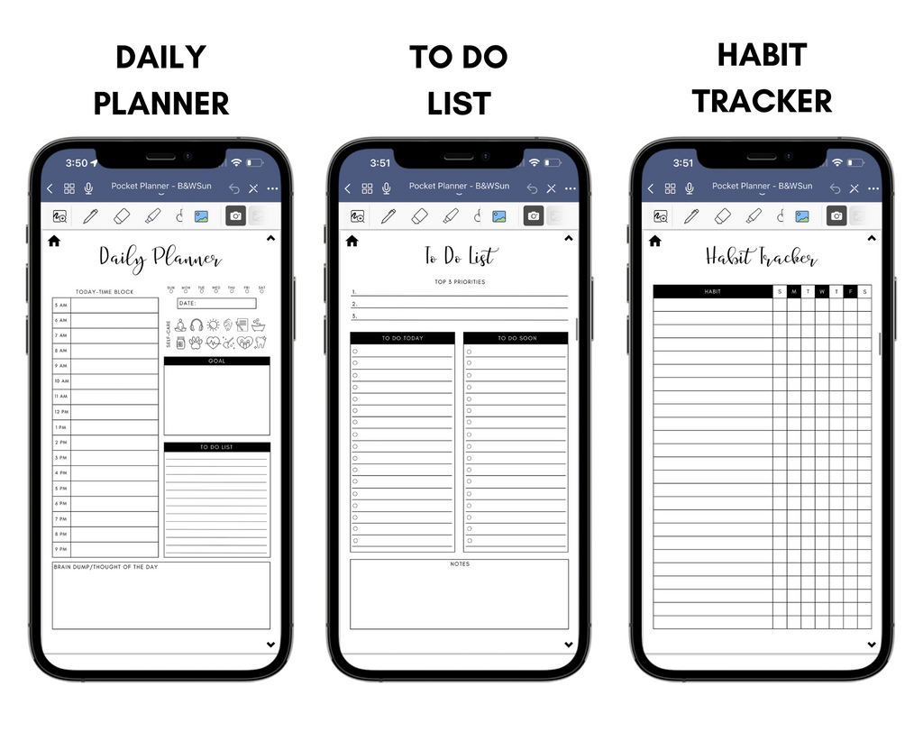 Digital Phone Planner Black