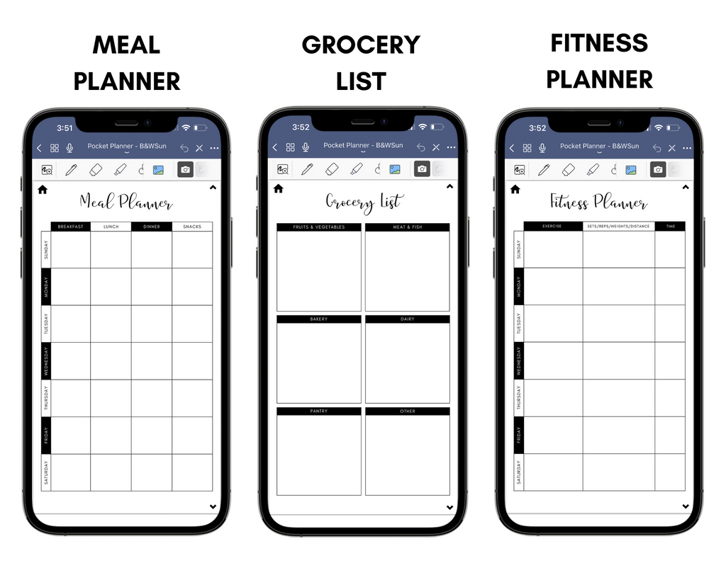 Digital Phone Planner Black