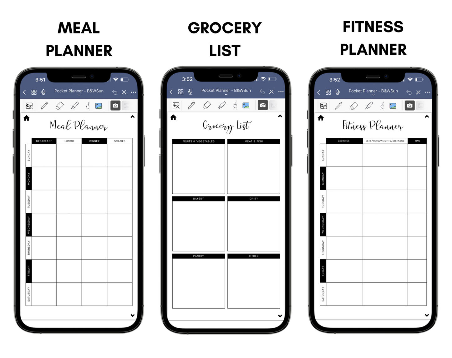 Digital Phone Planner Black