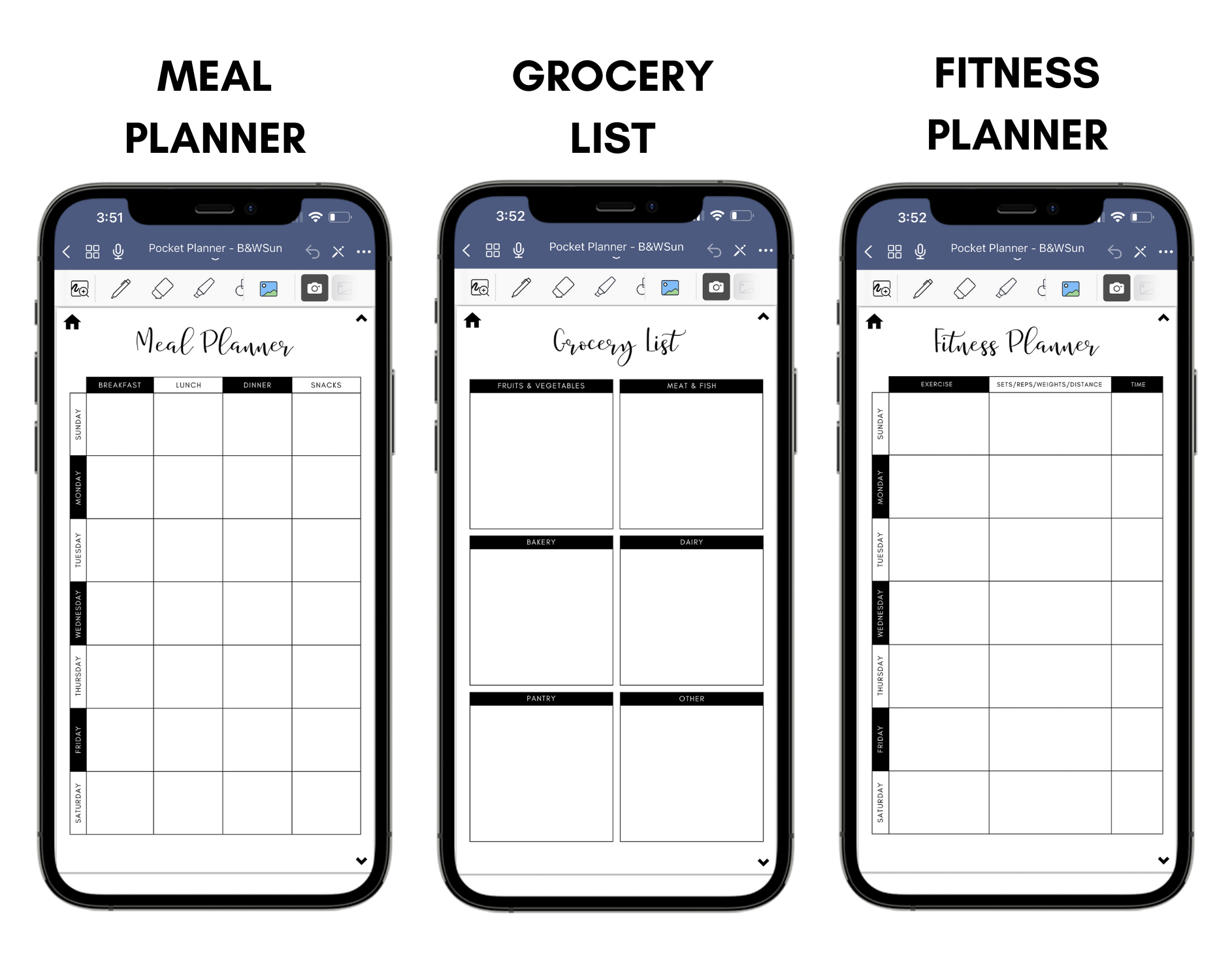 Digital Phone Planner Black